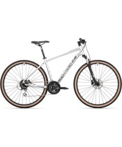 Kalnu velosipēds Rock Machine Crossride 300 Gloss Silver/Black/Grey (Rata izmērs: 29 Rāmja izmērs: L) Kalnu velosipēdi (MTB)
