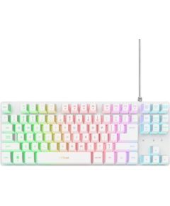 Trust Podświetlana klawiatura gamingowa gtx 833 thado tkl biała Klaviatūras