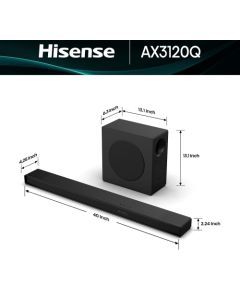 Hisense AX3100Q 3.1Ch, Dolby Atmos / DTS:X Sound Bar with Wireless Subwoofer Epilatori, bikini trimmeri, sieviešu skuvekļi