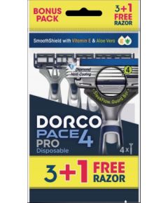Golarka DORCO Pace 4 Pro Jednorazowa maszynka do golenia 4 ostrza 1 op. - 4 szt. Бритвы для мужчин