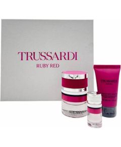 Trussardi Ruby Red Dárková sada EDP 30 ml, miniaturka EDP 7 ml a sprchový gel 30 ml 30ml Dāvanu komplekti