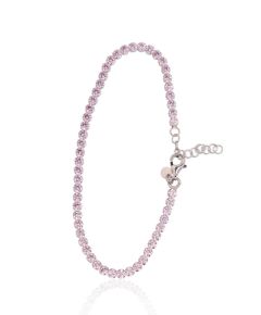 Серебряный браслет #2600425(PRh-Gr)_CZ-PI, Серебро 925°, родий (покрытие), Цирконы, длина: 17 см, 3.4 гр.  "Orio" kolekcija