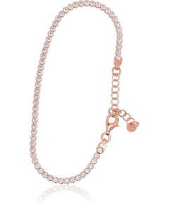 Sudraba aproce #2600424(PAu-R)_CZ, Sudrabs 925°, sarkanais zelts (pārklājums), Cirkoni, garums: 17 cm, 3.8 gr. Ar zelta pārklājumu