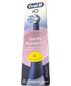 Oral-B iO Aufsteckbürsten Sanfte Reinigung BLACK 4er Uzgaļi elektriskajām zobu birstēm