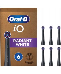 Końcówka Braun Oral-B iO Radiant White BLACK 6 sztuk FFU końcówki Uzgaļi elektriskajām zobu birstēm
