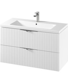 Vannas istabas skapis TIRSO balts ar izlietni Como 100 Izlietnes skapis, plaukts