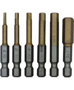 Uzgaļu komplekts 6 gab: H2, H3, H4, H5, H6, H8, 50mm, 1/4" Mehāniskie instrumenti