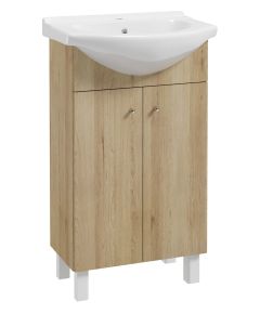Шкафчик для ванной LUKA Deftrans с раковиной Torrent 50 cm, дуб Izlietnes skapis