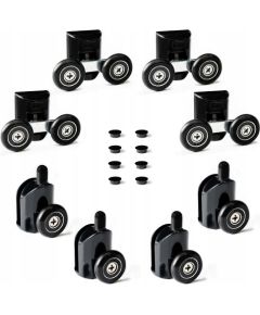 Vento Riteņi duškabinēm melni 8gb Dušas kabīnes