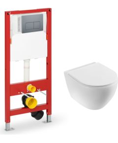 Инсталляция VENTO 5 в 1- Унитаз Hugge с крышкой SC белый, встроенная рама  500Х165мм, h=1125 мм, кнопка хром, крепления, прокладка Крупная бытовая техника