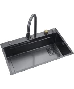 Кухонная мойка из нержавеющей стали  мультифункциональная VENTO 75X45X22 графитового цвета Крупная бытовая техника