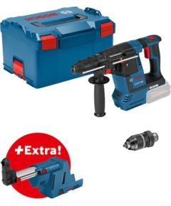 Bosch Powertools Cordless Hammer Drill GBH 18V-26 F Professional, with GDE 18V-16 (blue/black, without battery and charger, in L-BOXX) Jaunumi -Dārzam