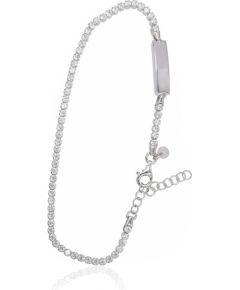 Серебряный браслет #2600449(PRh-Gr)_CZ, Серебро 925°, родий (покрытие), Цирконы, длина: 19 см, 4.7 гр.  "Orio" kolekcija