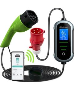 Qoltec 52437 Elektriskās automašīnas lādētājs 22 kW / 400 V / 7m kabelis Telefonu lādētāji 12v Automašīnām