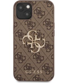 Guess PU 4G Metal Logo Case Aizsargapvalks priekš iPhone 13 / brūns Neoriģinālie Maciņi