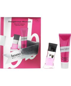 Set Bruno Banani: Dangerous Woman, Eau De Toilette, For Women, 30 ml + Dangerous Woman, Hydrating, Shower Gel, All Skin Types, 50 ml Dāvanu komplekti