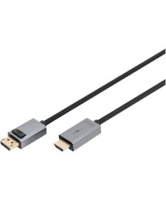 Digitus 4K DisplayPort Adapter Cable, DP - HDMI Type A DB-340202-018-S 1.8 m  Кабель HDMI