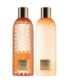 Set Vivian Gray: Gemstone, Neroli & Amber, Shower Gel, For All Skin Types, 300 ml + Gemstone, Neroli & Amber, Hydrating, Body Lotion, 300 ml Dāvanu komplekti