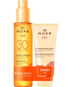 Set Nuxe: Sun, Anti-Ageing, Tanning Oil, SPF 30, 150 ml + Sun, Refreshing, After-Sun Lotion, 100 ml Dāvanu komplekti