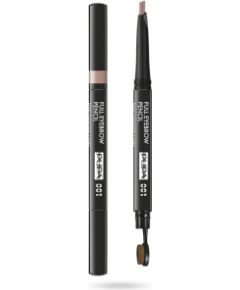 Pupa, Full, Paraben-Free, Definer, Double-Ended, Eyebrow Cream Pencil & Brush 2-In-1, 001, Blonde, 0.2 g *Tester Kосметические средства