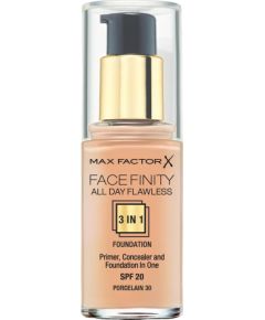 Max Factor, Face Finity All Day Flawless, Cream Foundation, 30, Porcelain, 30 g Sejas kopšana