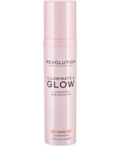 Makeup Revolution, Glow & lluminate, Liquid Highlighter, Gold, For Face, 40 ml Dekoratīvā kosmētika