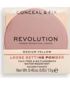 Makeup Revolution, Conceal & Fix, Vegan, Loose Setting Powder, Medium Yellow, 13 g Kосметические средства
