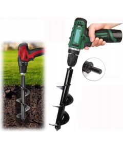 Geko WIERTŁO DO GLEBY 10x80cm /SILVER Zemes un ledus urbji