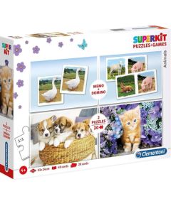 Clementoni, SuperKit, Animals, Puzzle, Unisex, 4+ years, 2 x 30 + 48 + 28 pcs Puzles