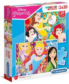 Set Duo, Clementoni, Supercolor, Disney Princess, Puzzle, For Girls, 3+ years, 2 x 20 pcs Пазлы