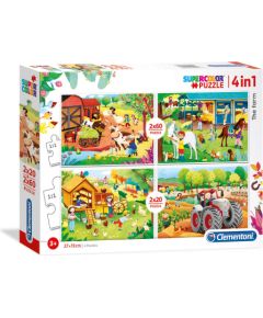Clementoni, SuperColor 4 in 1, The Farm, Puzzle, Unisex, 3+ years, 2 x 20 + 2 x 60 pcs Пазлы