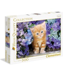 Clementoni, High Quality Collection, Ginger Cat In Flowers, Puzzle, Unisex, 500 pcs Пазлы