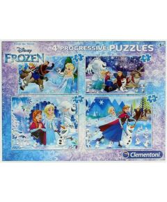 Set, Clementoni, Frozen, 4-In-1, Puzzle, 7723, For Girls, 20 x 60 x 100 x 180 pcs Puzles