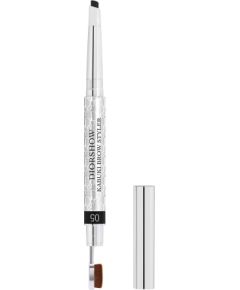 Christian Dior, Diorshow Kabuki, Double-Ended, Eyebrow Cream Pencil & Brush 2-In-1, 05, Black, 0.09 g Dekoratīvā kosmētika
