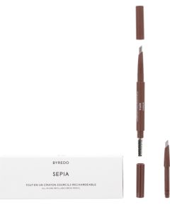 Byredo, All-In-One, Precision, Double-Ended, Eyebrow Cream Pencil & Brush 2-In-1, 02, Sepia, 0.5 g Dekoratīvā kosmētika