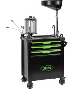 Eļļas notecināšanas ratiņi ar iesūkšanas sistēmu un nodalījumiem, JBM Vecās eļļas ierīces