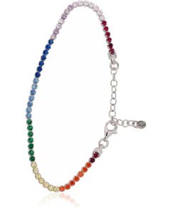 Sudraba aproce #2600450(PRh-Gr)_CZ-MIX, Sudrabs 925°, rodijs (pārklājums), Cirkoni, garums: 17 cm, 3.1 gr.  "Orio" kolekcija