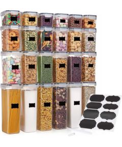 Springos Контейнеры, кухонные органайзеры для продуктов, набор из 24 штук с наклейками, прозрачные. Мебель для прихожей