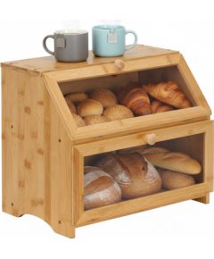 Springos Двухъярусная хлебница, закрытая, хлебный шкаф, контейнер для хлеба, бамбуковая Мебель для прихожей