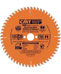 Griešanas disks alumīnijam CMT 276; 165x1.8x20; Z56; -6° Zāģripas