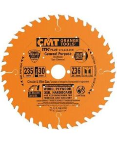 Griešanas disks kokam CMT 271; 235x2,4x30,0 mm; Z36; 18° Zāģripas