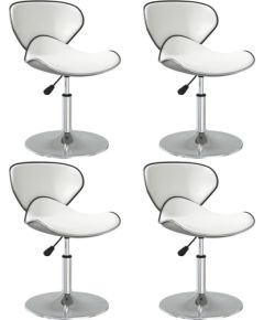 vidaXL Krzesła stołowe, 4 szt., białe, sztuczna skóra Virtuves krēsli