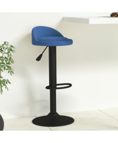 vidaXL Stołek barowy, niebieski, obity aksamitem Virtuves krēsli