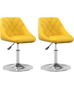 vidaXL Obrotowe krzesła stołowe, 2 szt., musztardowe, aksamitne Кухонные стулья