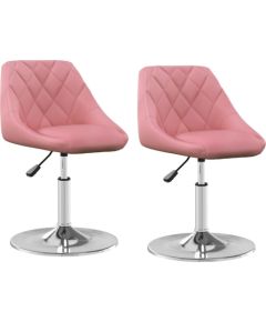 vidaXL Obrotowe krzesła stołowe, 2 szt., różowe, aksamitne Virtuves krēsli