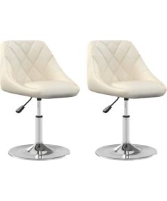 vidaXL Obrotowe krzesła stołowe, 2 szt., kremowe, aksamitne Кухонные стулья