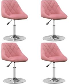 vidaXL Obrotowe krzesła stołowe, 4 szt., różowe, obite aksamitem Virtuves krēsli