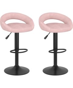 vidaXL Stołki barowe, 2 szt., różowe, obite aksamitem Virtuves krēsli