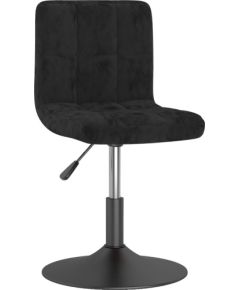 vidaXL Obrotowe krzesło stołowe, czarne, obite aksamitem Virtuves krēsli