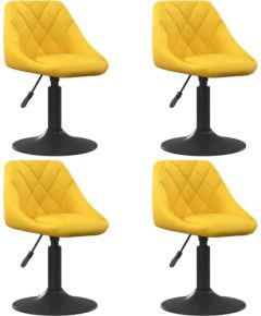 vidaXL Obrotowe krzesła stołowe, 4 szt., musztardowe, aksamitne Virtuves krēsli